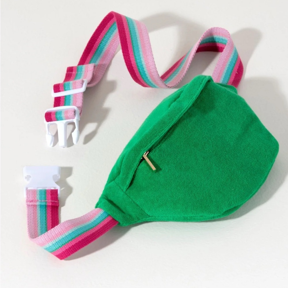 Shiraleah Sol Kelly Green Terry Fanny Pack Sling Belt Bag NWT